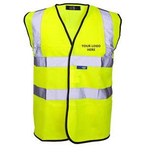 L Yellow WorkGlow® Hi-Vis Waistcoat c/w Company Branding
